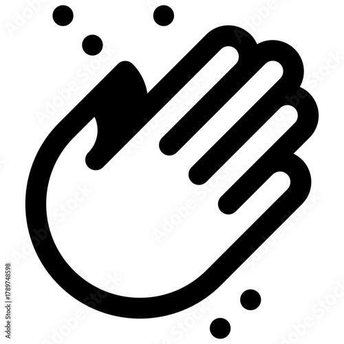 Cave paintings. Outlined stroke vector icon with black-filled details.