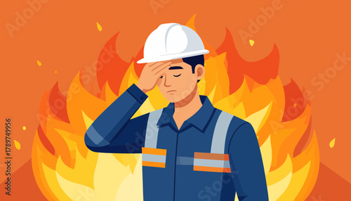 Occupational Burnout Stressed Worker Facing Overwhelming Pressure