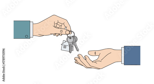 Professional handover of house keys symbolizing new home ownership and successful real estate transaction