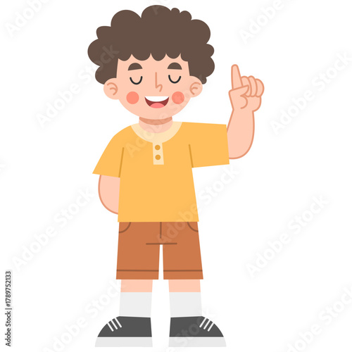 Illustration of Boy with Idea