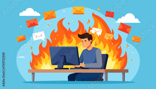 Burnout and Stress A Graphic Depiction of Overwhelmed Workload and Email Overload