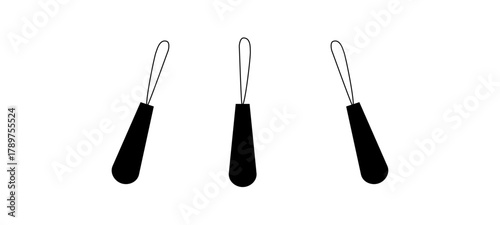 Zip Puller, Zip pulls or zipper pullers, black Vector.