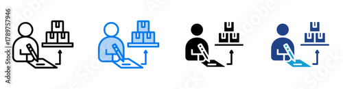 Contract icon set multiple style collection