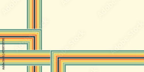 Vintage striped backgrounds, posters, banner samples retro colors 1970s 1900s 70s 80s 90s. Retro vintage style 70s striped background poster lines. Shapes vector design graphic 1980s.