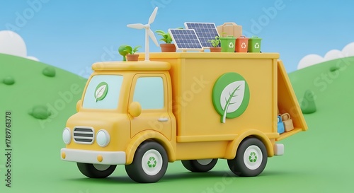Sustainable transport vehicle with green energy and recycling.