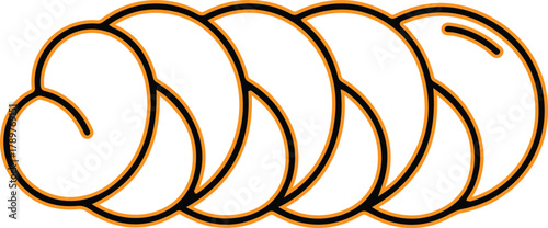 Stylized braided bread loaf on white background