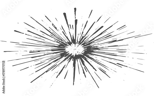 Black abstract starburst explosion splatter grunge texture white