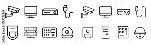 Minimalist Office Surveillance Icons