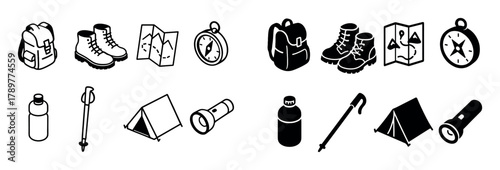 Mountain Hiking Icons