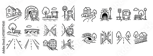 Hand-Drawn Travel Icons
