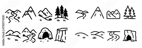 Mountain Doodle Icons