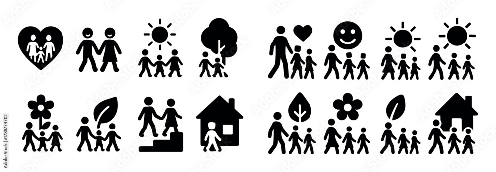 Naklejka premium Family Icon Set