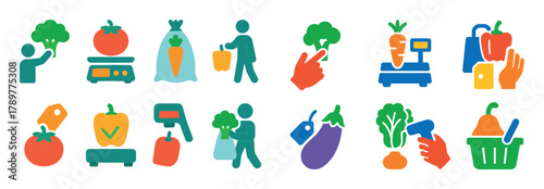 Colorful Vegetable Icons