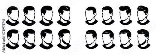 Isometric Men Hairstyles Icons