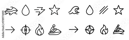 Jet Ski Icon Set