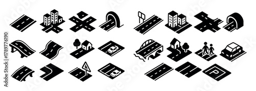 Isometric Road Icons