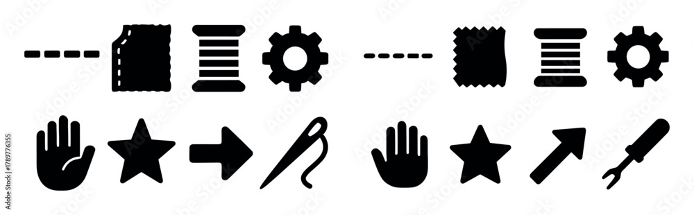Obraz premium Minimalist Sewing Icons