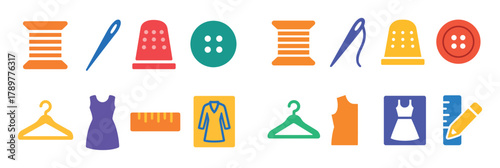 Colorful Tailor Icons Grid