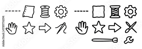 Hand-Drawn Sewing Icons