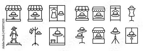 Minimalist Women Hats Icons