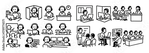Call Center Doodle Icons
