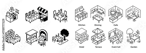 Isometric Buffet Icons