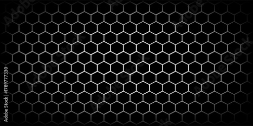 Gray background. Dark hexagon carbon fiber texture. Metal texture steel background. Design template vector illustration