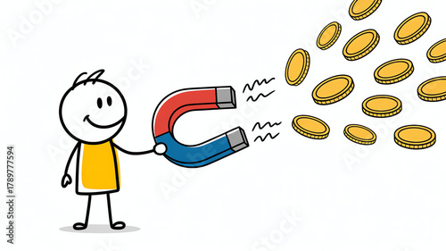 funny cartoon character with coin