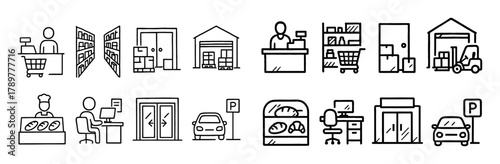 Supermarket Job Icons