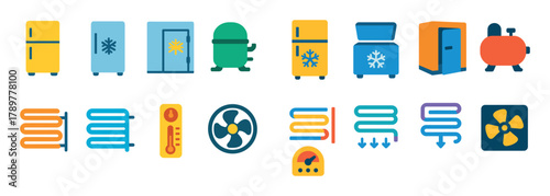 Colorful Refrigeration Icons