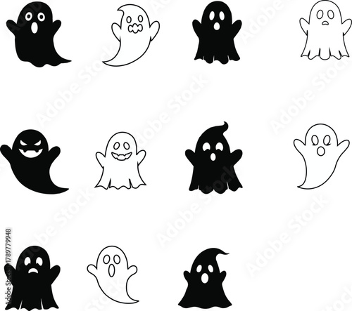 set of halloween monsters