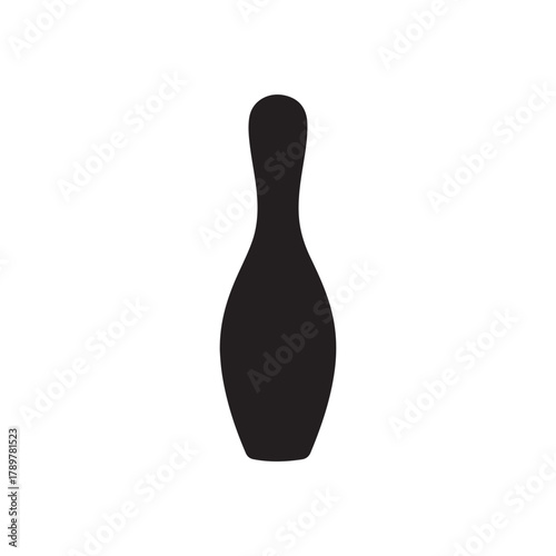 Bowling pin silhouette vector flat illustration