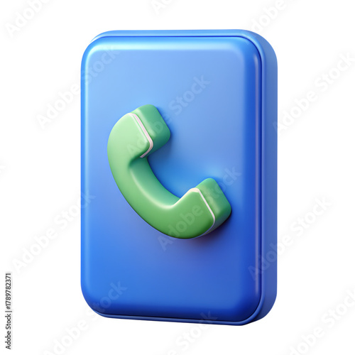 Modern 3D Phone Call Button Icon for Mobile App Communication Features