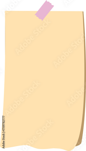blank note paper with tape