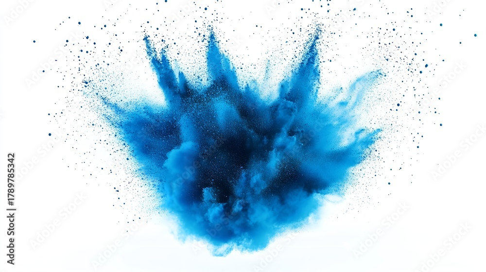 Fototapeta premium Energetic burst of blue powder, a dynamic explosion, showcasing a captivating visual display