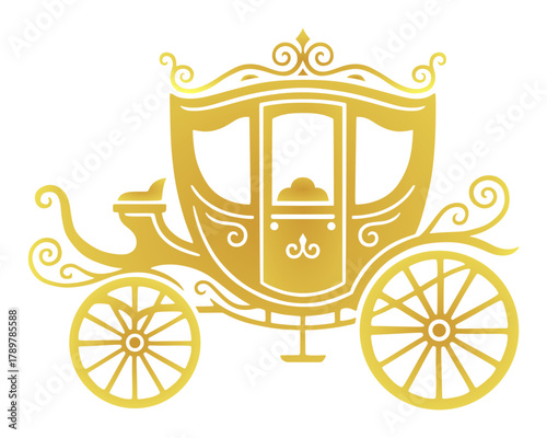 Golden Royal Fairytale Carriage Vector
