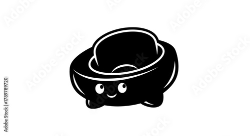Cute molcajete illustration traditional Mexican kitchenware vector design for food blog or restaurant menu