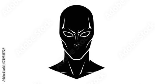 Alien head silhouette minimalist vector illustration of extraterrestrial face isolated on white background