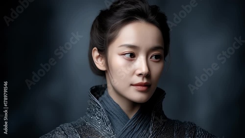 Tang Dynasty female knight with sharp eyes and heroic appearance