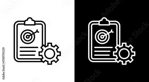 Goal Setting White Icon Set Design