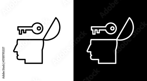 Open Mind White Icon Set Design