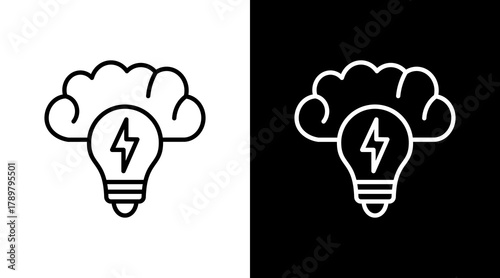 Brainstorming White Icon Set Design