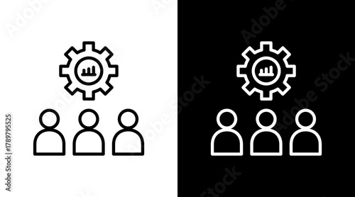 Skill Building White Icon Set Design