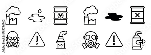 Industrial Pollution Icons