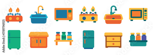 Colorful Motorhome Icons