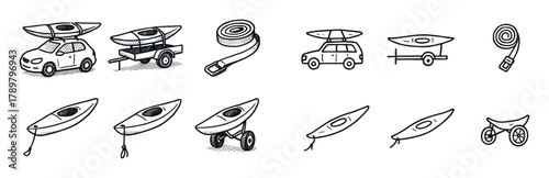 Kayak Transport Icons