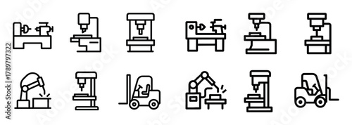 Manufacturing Icons Set