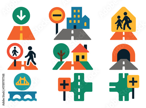 Colorful Speed Limit Icons