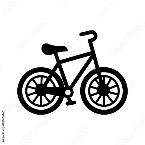 Retro Groovy Bike Sharing Icon – Funky Bicycle Design in Vintage Colors on White Background.