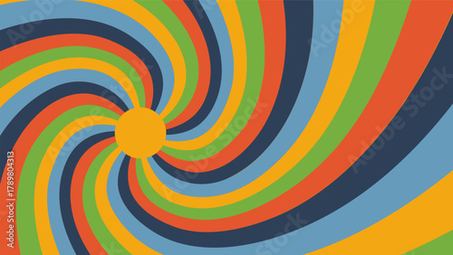 Warm sunset tones enhance this swirl groovy starburst background with glowing energy.